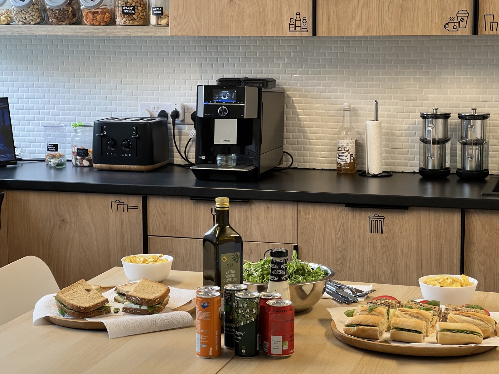 The bean-to-cup coffee machine, syrups and cold drinks in The Kentish Pantry