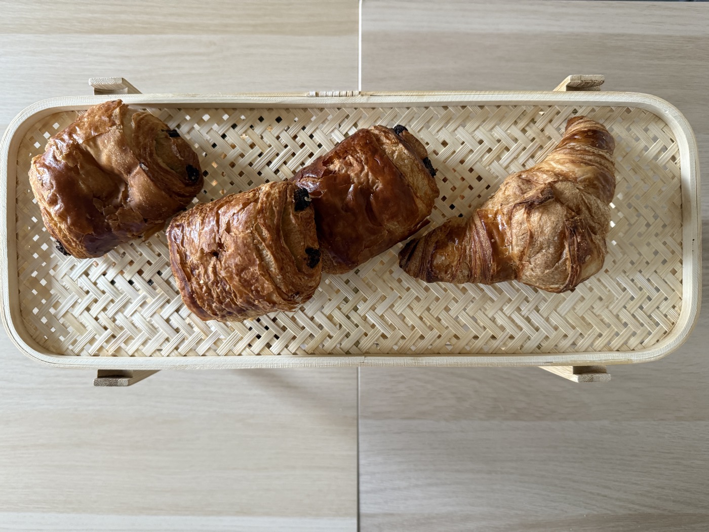 Freshly baked croissants and pains au chocolat